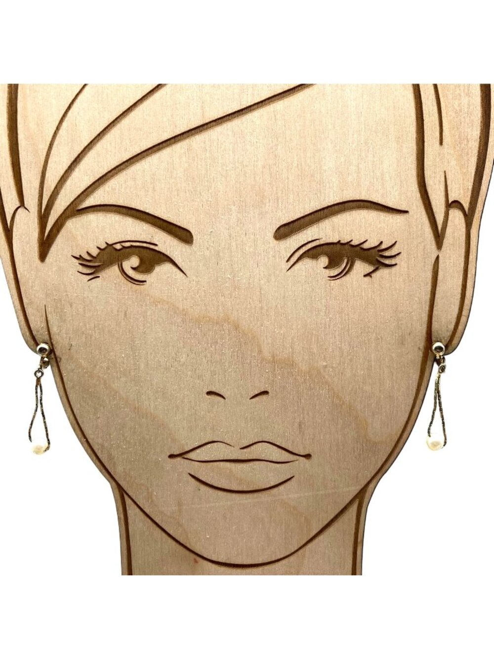 Vintage Pearl Drape Earrings, Gold Tone Delicate Chain Loop with Faux Pearl Drop